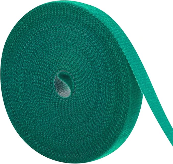 1/2inch 82ft Garden Tie Green Tape, Hitotsu Reusable Plant Tape, Nylon Plant by Hitotsu