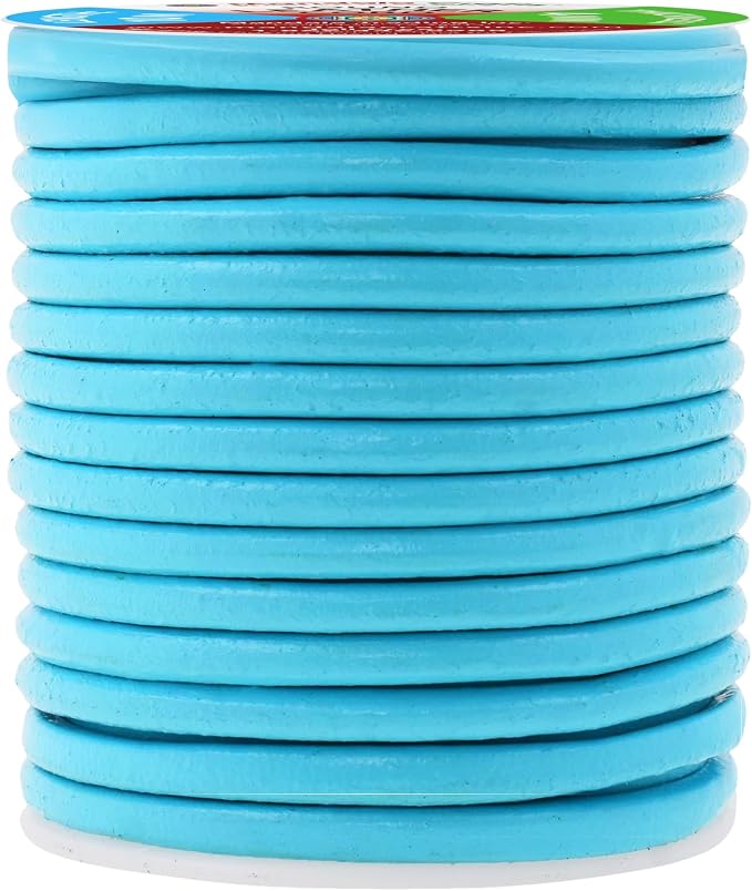 Mandala Crafts Round Genuine Turquoise Leather Cord - Image 2