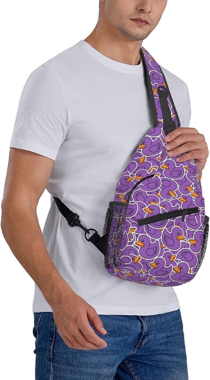 Cute Duck Sling Bag For Women Men Fashion Print Backpack Crossbody Shoulder Bag - Image 8