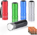 5 Pack of Flashlights 9 LED Mini Aluminum Flashlight Bulk by yikosam