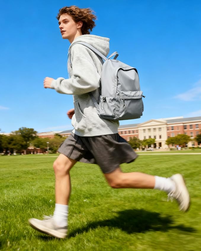 BJLFS Blue Simple School Backpack - Image 2