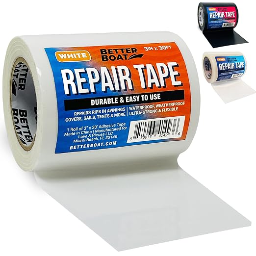 Better Boat Repair Tape for Fabric and Vinyl 30ft x 3in, Heavy Duty by BetterBoat