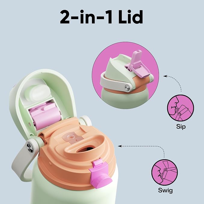 Insulated Water Bottle with Straw - Image 3