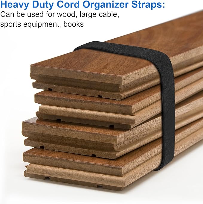 OneLeaf Hook and Loop Roll Reusable Fastening Cable Ties, 20ft x 1inch Black - Image 3