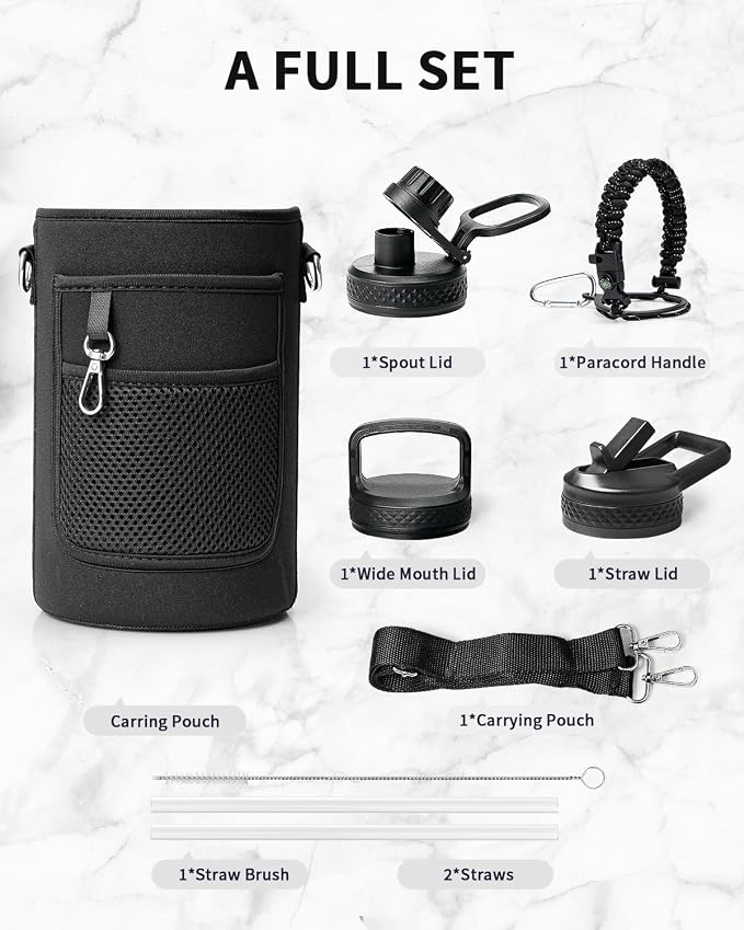 Trebo Water Bottle 64oz with Paracord Handle, Half Gallon Large Vacuum Triple - Image 7