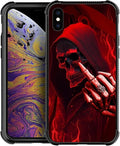 for iPhone X/Xs Case, Gestures Funny Skull Pattern Graphic Design Girl Boy Soft by FKBRCL4U