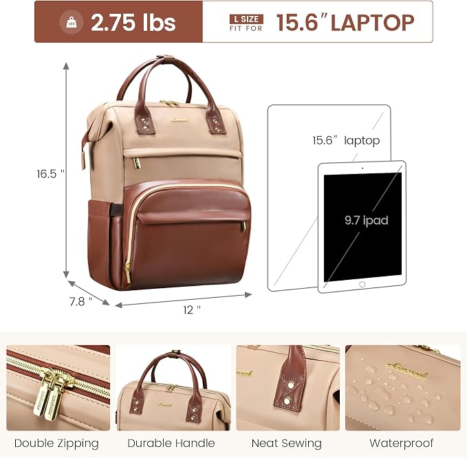 LOVEVOOK Leather Laptop Backpack - Image 5