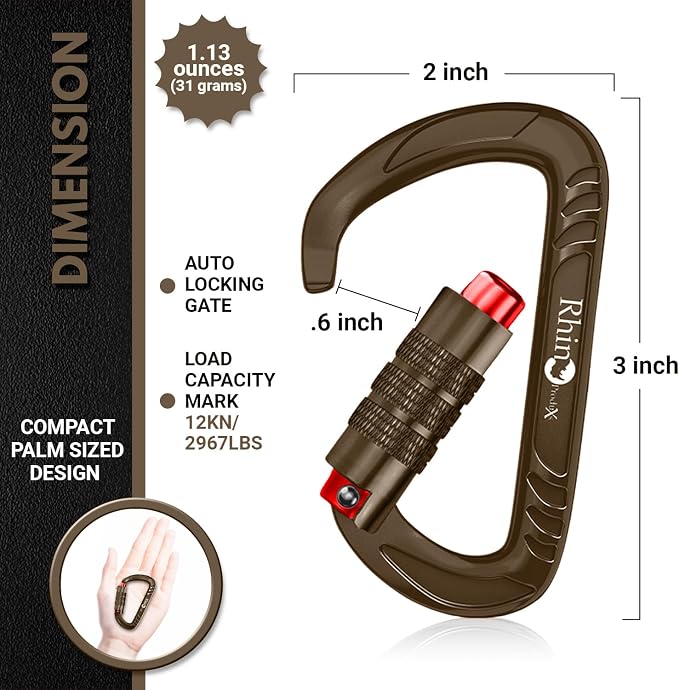 Rhino Produxs 12kN Heavy Duty Carabiner Clips, - Image 2