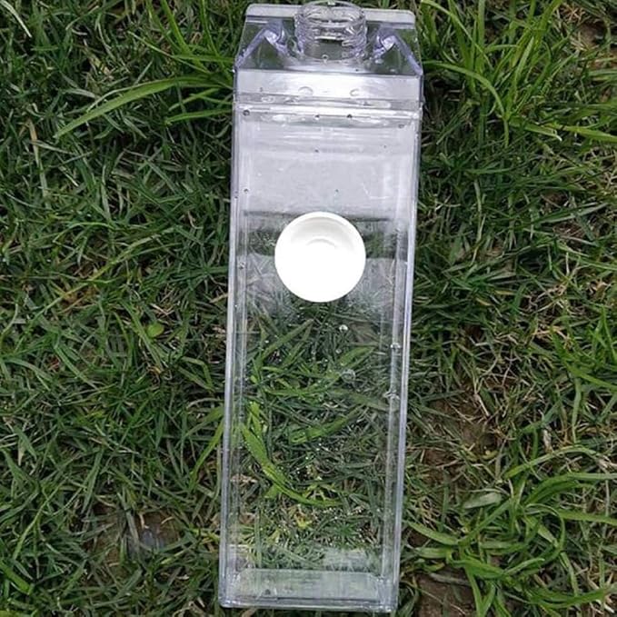 Jinberry 500ml/17Oz Cute Clear Milk Carton Water Bottle Portable Drinkware - Image 6