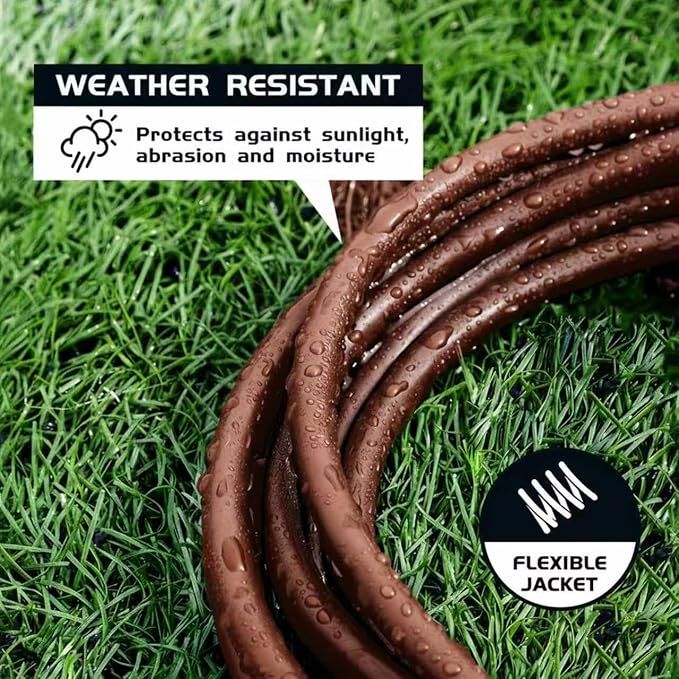 15FT Brown Outdoor Extension Cord-16/3 SJTW Durable Extension Cord - Image 4
