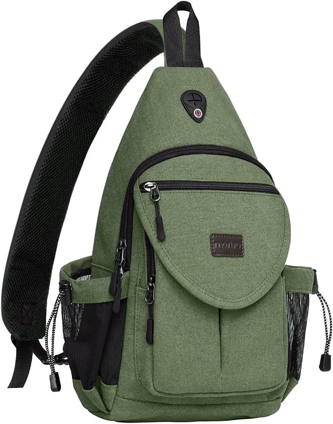 MOSISO Sling Backpack, Canvas Crossbody Hiking Daypack Bag by MOSISO