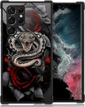 for Samsung Galaxy S23 Ultra Case, Entwined Rose Snake Pattern Graphic Design by FKBRCL4U