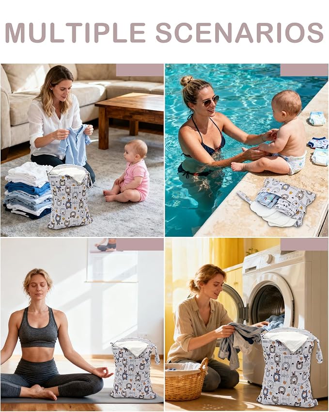 ALVA ALVABABY 3pcs Cloth Diaper Wet Dry Bags Waterproof Reusable - Image 7