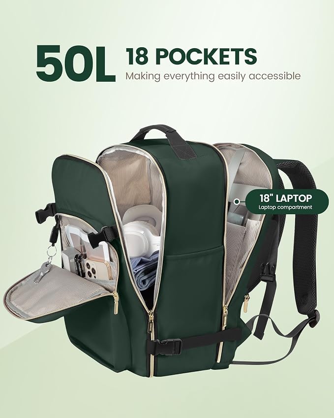 LOVEVOOK Travel Backpack for Women & Men 50L, Airline Approved Carry On - Image 3