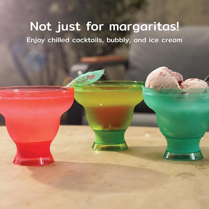 HOST FREEZE Margarita Cocktail Glasses, Frozen Cup Double Wall Plastic - Image 5