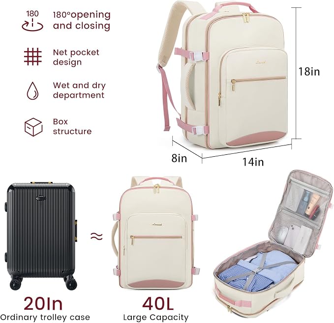 LOVEVOOK 40L Large Travel Backpack - Image 3