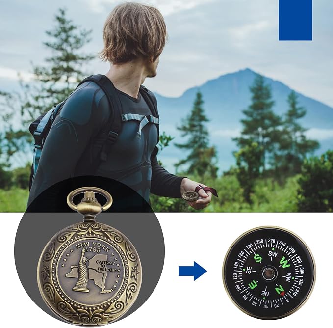 Create idea Retro Portable Compass Camping Survival Compass Metal Pocket - Image 2