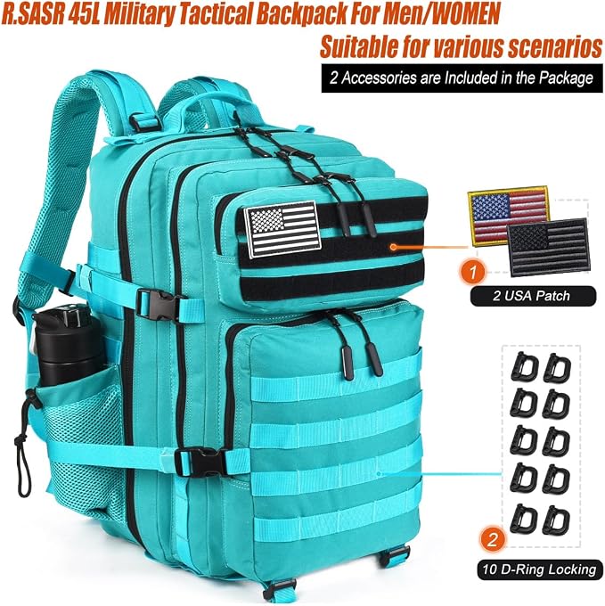 45L Tactical Backpack for Men Women, Military Assault Pack - Image 2