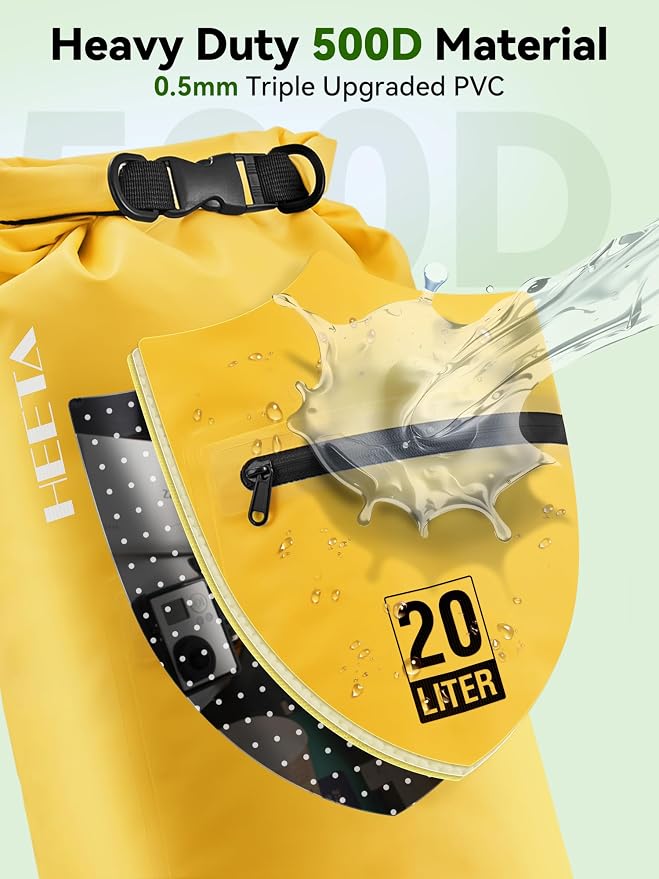 HEETA Waterproof Dry Bag with Front Zippered Pocket - Image 4