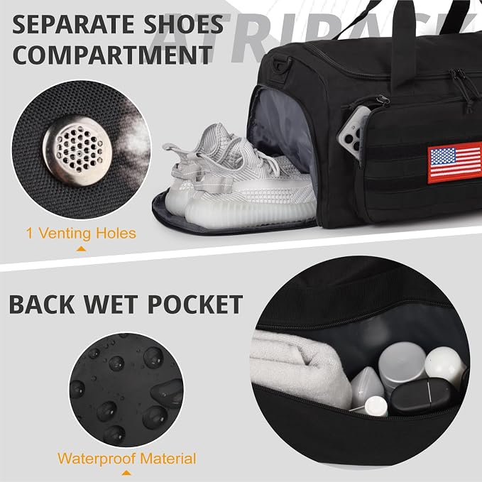 Tactical Gym Bag for Men, 40L Large Capacity Duffle Bags - Image 7