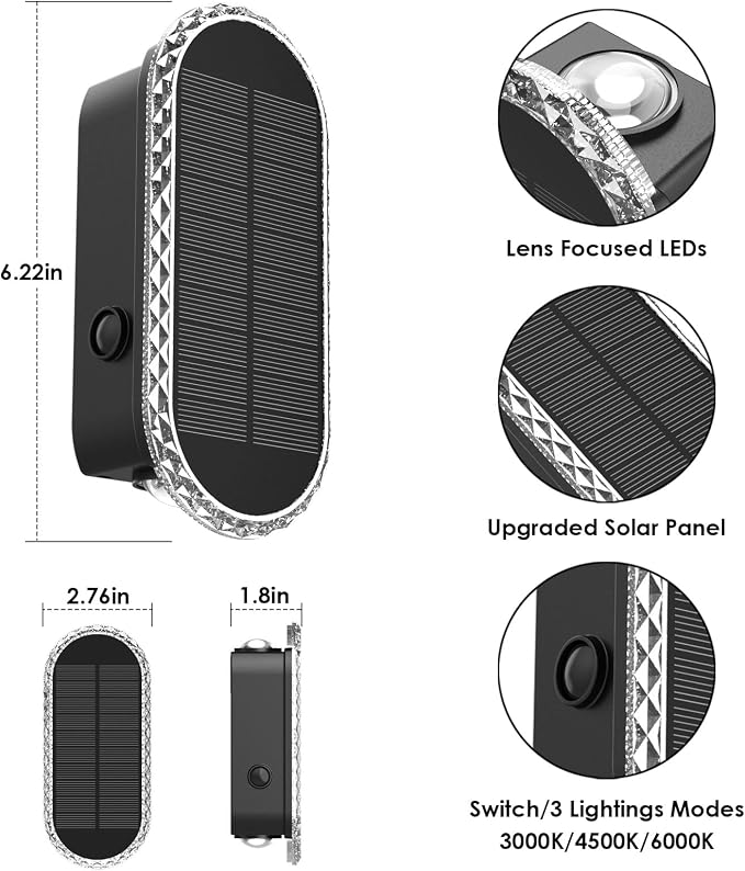 LIANGLOME 2PK Solar Fence Lights Outdoor - Image 5