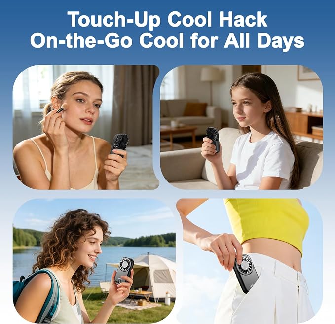 WHATOOK Handheld Mini Fan Small Personal Portable Speed USB Rechargeable - Image 3
