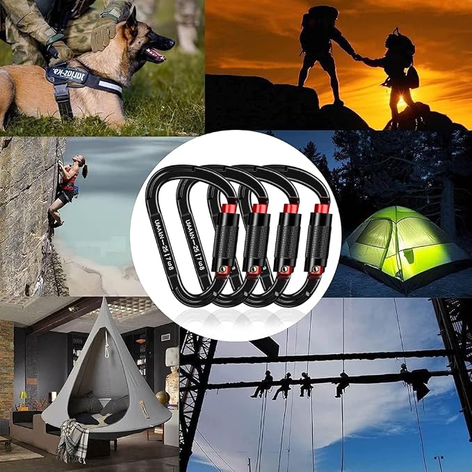 Auto Locking Carabiner Heavy Duty Carabiner 25kN UIAA Certified Climbing - Image 7