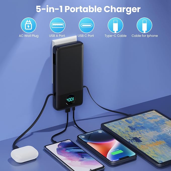Portable Charger 33800mAh USB C Power Bank - Image 3