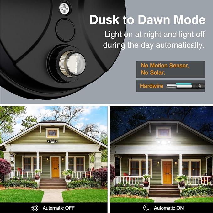Onforu 70W Dusk to Dawn Outdoor Lighting, 7000LM Black Flood Lights Outdoor - Image 3