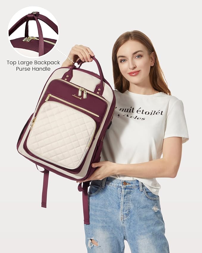 LOVEVOOK Laptop Backpack for Women, Fashion Travel Work Commuter Backpack Purse - Image 3