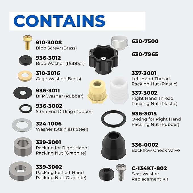 Wall Hydrant Complete Service Kit, Outdoor Faucet Repair Kit 500 400 Series - Image 4