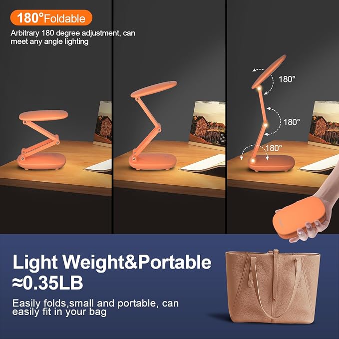 Akejrym LED Desk Lamp for Office Home & Battery Operated Lamp Rechargeable Lamp - Image 3