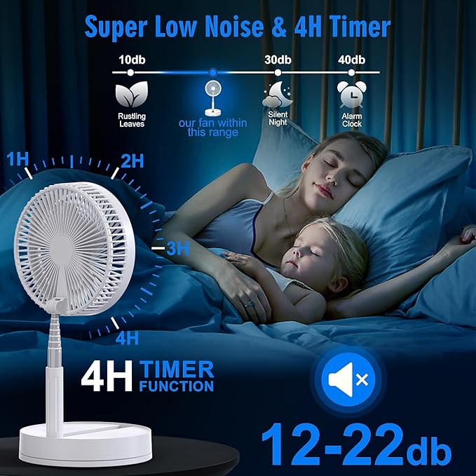 Portable Foldable Rechargeable Oscillating Fan - Image 3