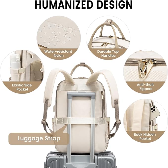 LOVEVOOK Laptop Backpack for Women, 15.6 Inch Laptop Bag - Image 3