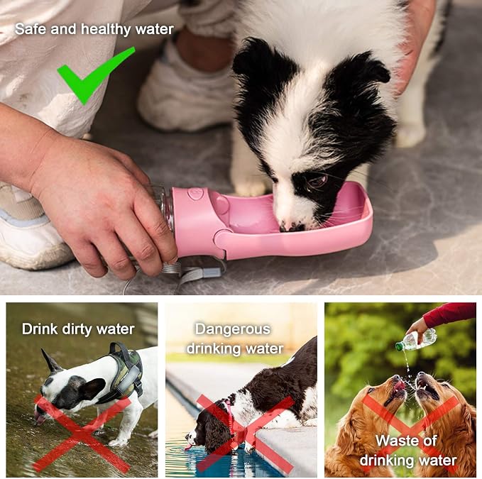 Portable Dog Water Bottle, Foldable Dog Water Bottle Leak Proof Dispenser - Image 6