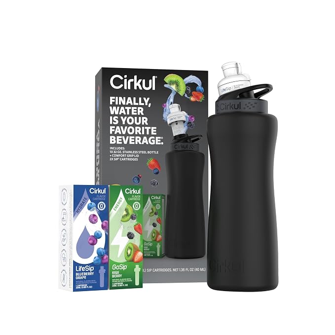 Cirkul 32oz. Matte Black Stainless Steel Water Bottle Starter Kit - Image 2
