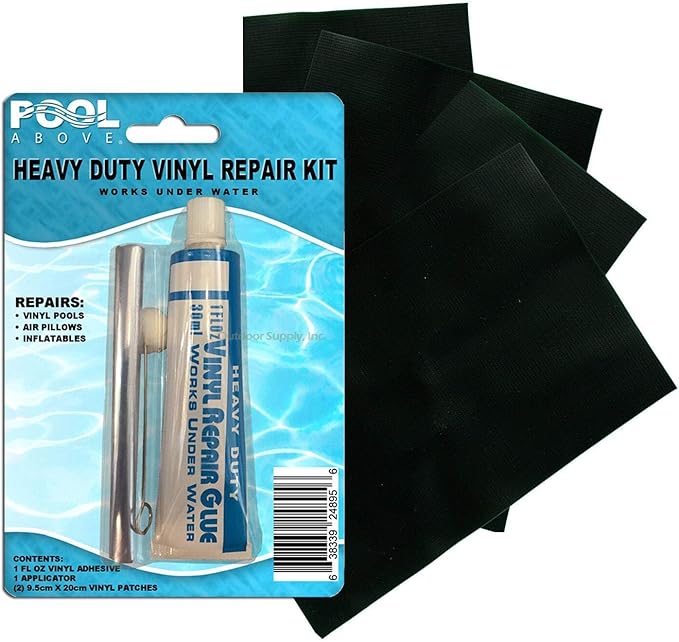 Heavy Duty Vinyl Repair Patch Kit | Vinyl Cement Adhesive Glue and Colored by PoolAbove