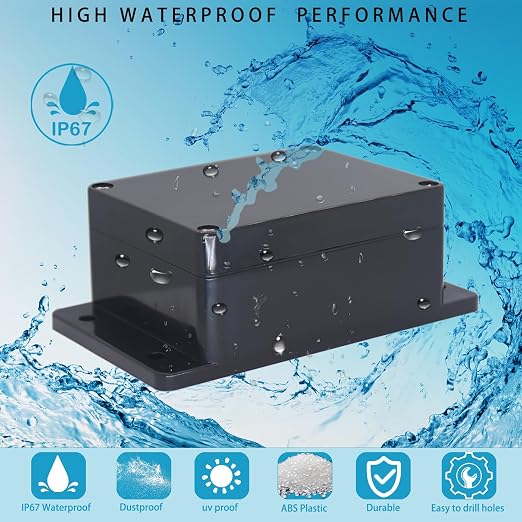 Watertight Junction Box, IP67 Waterproof Project Box Durable ABS Plastic - Image 7