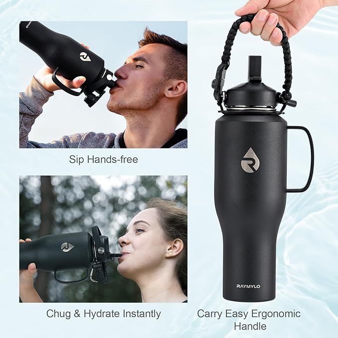RAYMYLO Insulated Water Bottle 40oz, Stainless Steel Water Bottle - Image 3