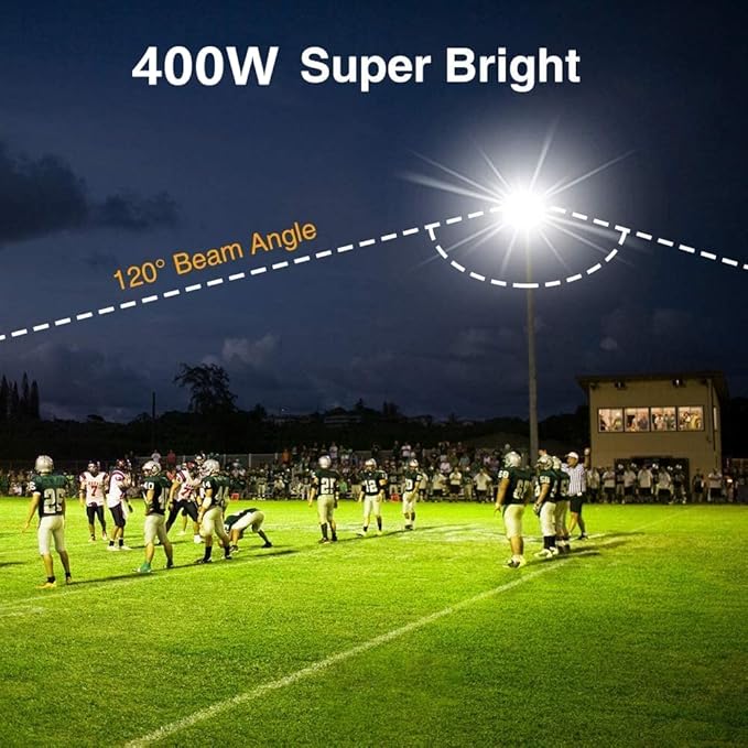 XYCN 2pack 400W LED Flood Lights Outdoor, 5000K Daylight White 50000LM Super - Image 7