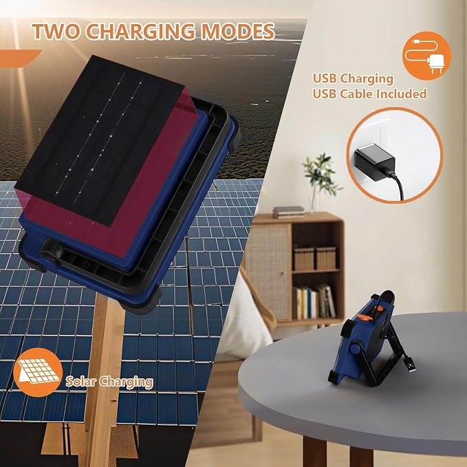 120W Solar Rechargeable Work Light, 144 LED Portable Flood Light - Image 5