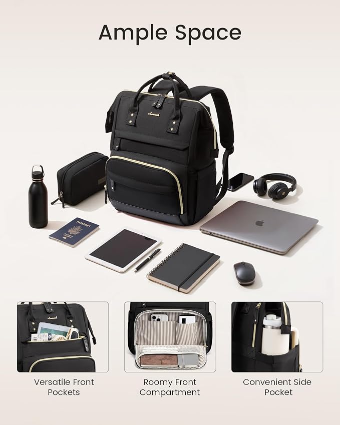 LOVEVOOK Laptop Backpack for Women, 15.6 Inch Work Business Backpacks Purse - Image 4