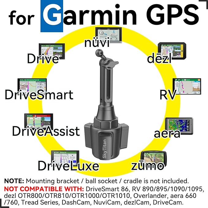 for Garmin GPS Car Mount Cup Holder Replacement 17mm Ball Mount - Image 3
