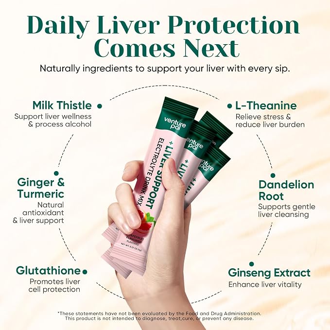 Venture Pal Hydration Packets + Liver Support- Liquid Daily IV Electrolyte - Image 5