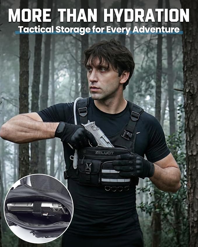 Zelvot Running Vest with 2L Water Bladder, 12L Hydration Backpack with Gear - Image 2