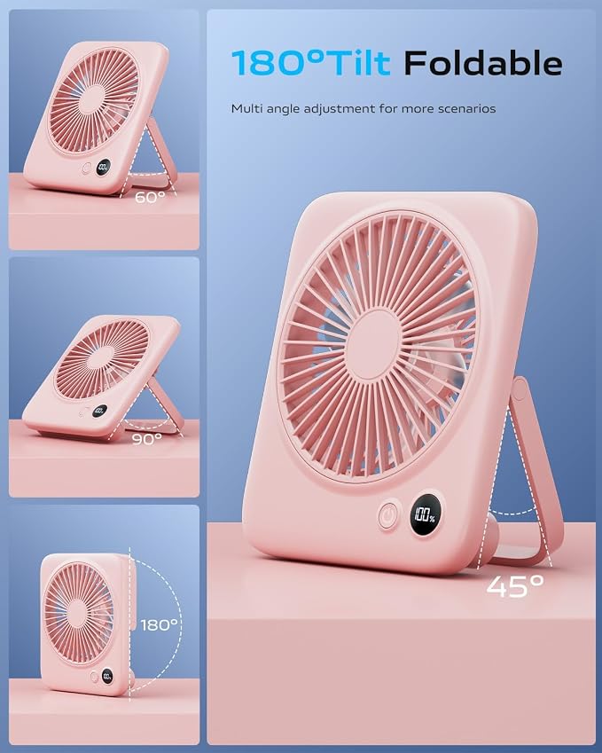 Otlonpe Portable Desk Fan 6.5 Inch, 4000mAh Rechargeable Battery Operated & USB - Image 7