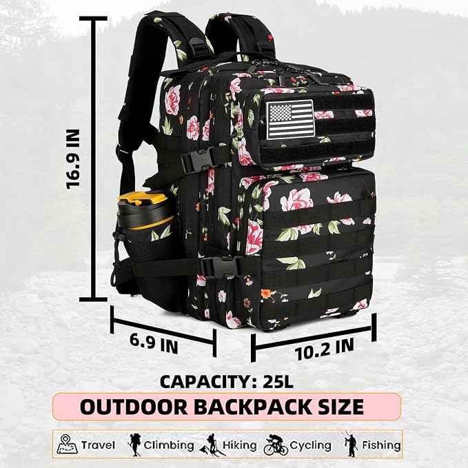Lovelinks21 25L Tactical Military Backpack Small Travel Rucksack - Image 2