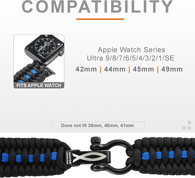 Savior Survival Gear Paracord Watch Band, Compatible - Image 3