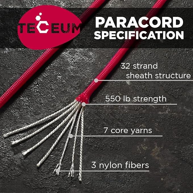 TECEUM 5/32" Paracord Rope 1000 – 1000ft / 200ft / 100ft / 50ft – Tactical - Image 2