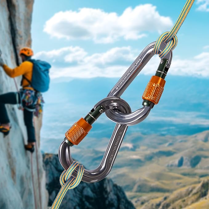SOB Heavy Duty Steel Carabiner Clips -Auto Locking Climbing Carabiner, - Image 5